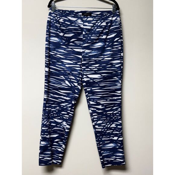 LAFAYETTE 148 Stanton Blue/White Print Trousers, Sz 8 - Picture 2 of 10